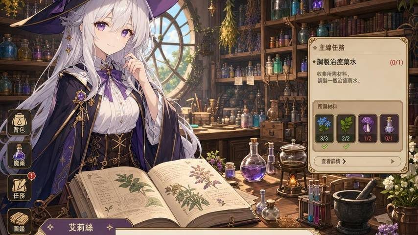 魔女秘药 手绘角色 页面配图 4